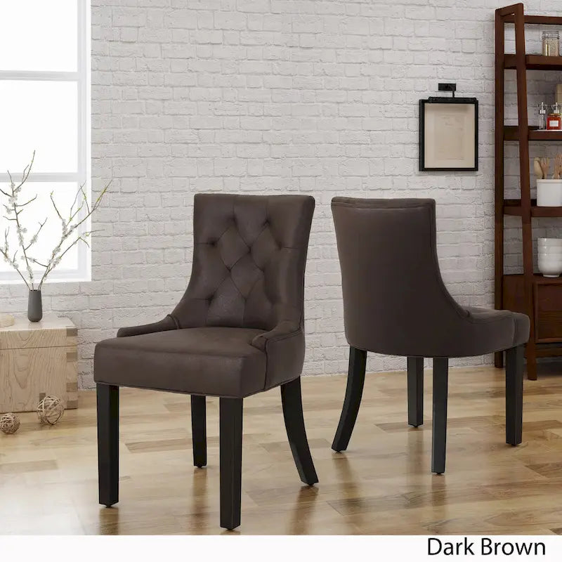 Chaises de salle à manger Hayden en microfibre (lot de 2) par Christopher Knight Home