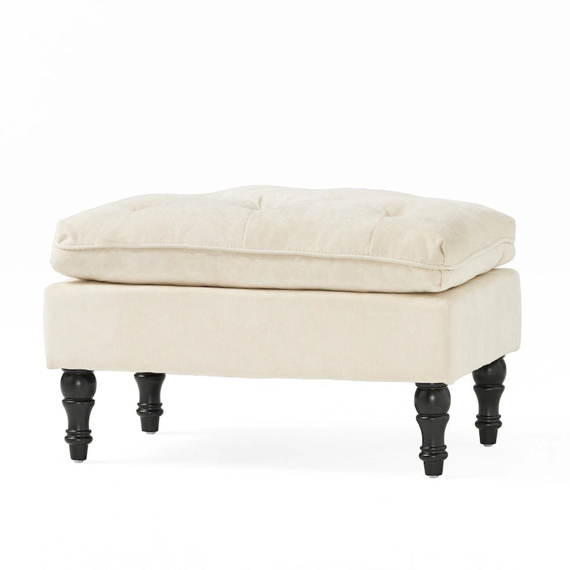 Pouf ottoman moderne touffeté en tissu et à plateau coussiné Jeremy de Christopher Knight Home