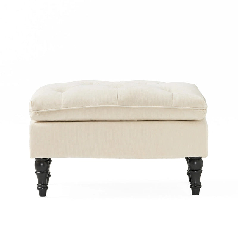 Pouf ottoman moderne touffeté en tissu et à plateau coussiné Jeremy de Christopher Knight Home
