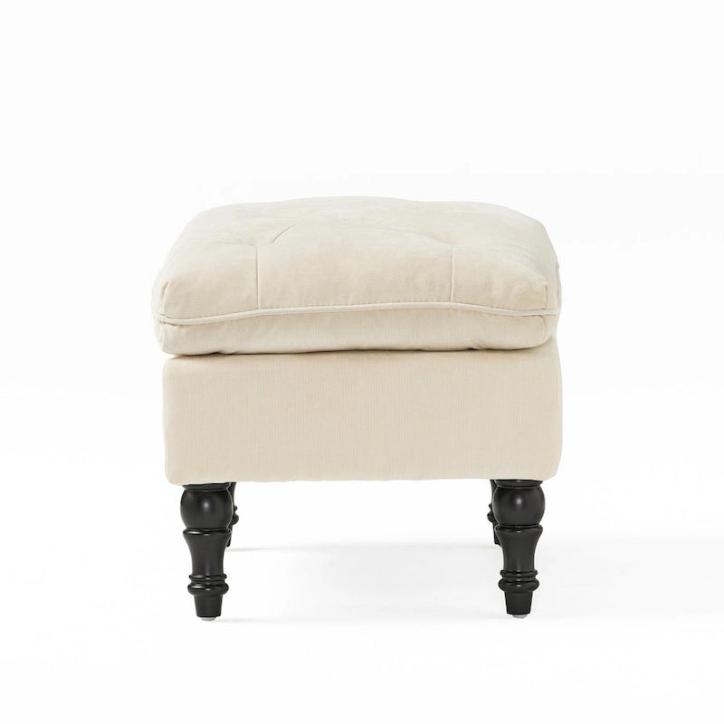 Pouf ottoman moderne touffeté en tissu et à plateau coussiné Jeremy de Christopher Knight Home