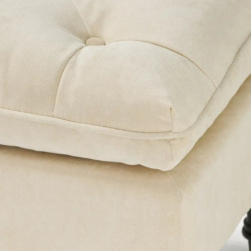 Pouf ottoman moderne touffeté en tissu et à plateau coussiné Jeremy de Christopher Knight Home