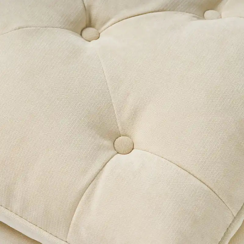 Pouf ottoman moderne touffeté en tissu et à plateau coussiné Jeremy de Christopher Knight Home