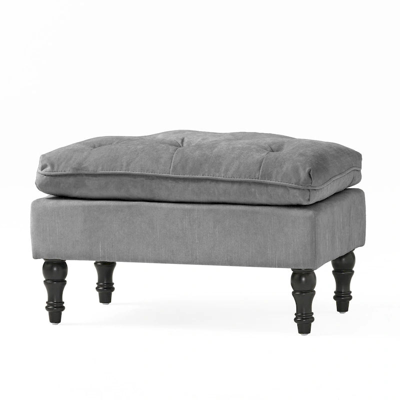 Pouf ottoman moderne touffeté en tissu et à plateau coussiné Jeremy de Christopher Knight Home