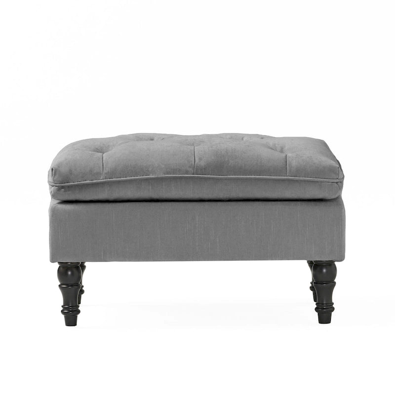 Pouf ottoman moderne touffeté en tissu et à plateau coussiné Jeremy de Christopher Knight Home