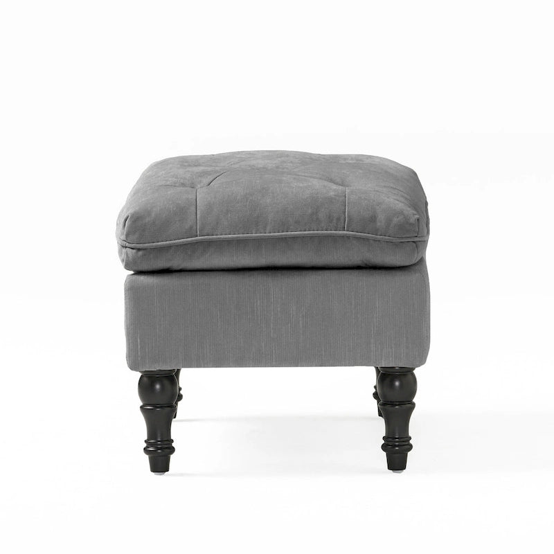 Pouf ottoman moderne touffeté en tissu et à plateau coussiné Jeremy de Christopher Knight Home