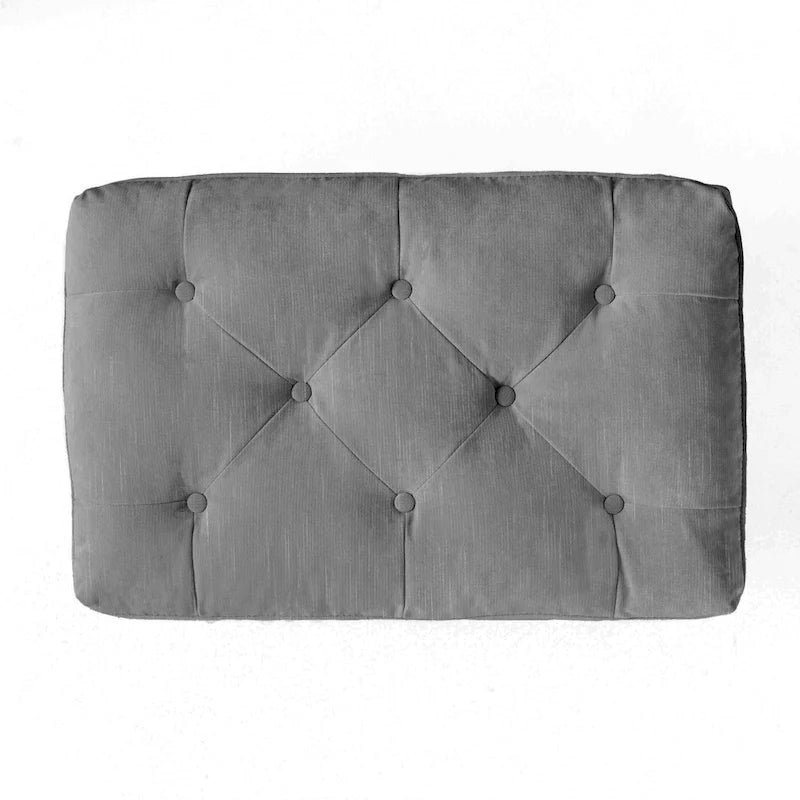 Pouf ottoman moderne touffeté en tissu et à plateau coussiné Jeremy de Christopher Knight Home