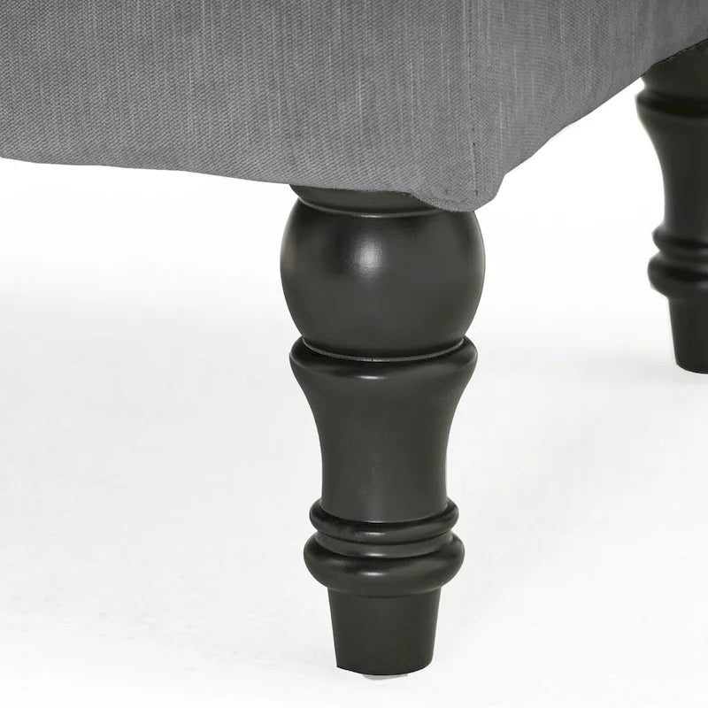 Pouf ottoman moderne touffeté en tissu et à plateau coussiné Jeremy de Christopher Knight Home