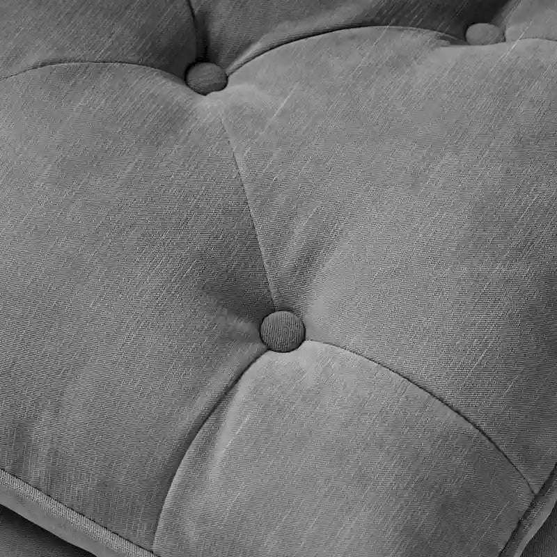 Pouf ottoman moderne touffeté en tissu et à plateau coussiné Jeremy de Christopher Knight Home