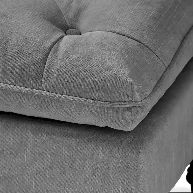 Pouf ottoman moderne touffeté en tissu et à plateau coussiné Jeremy de Christopher Knight Home