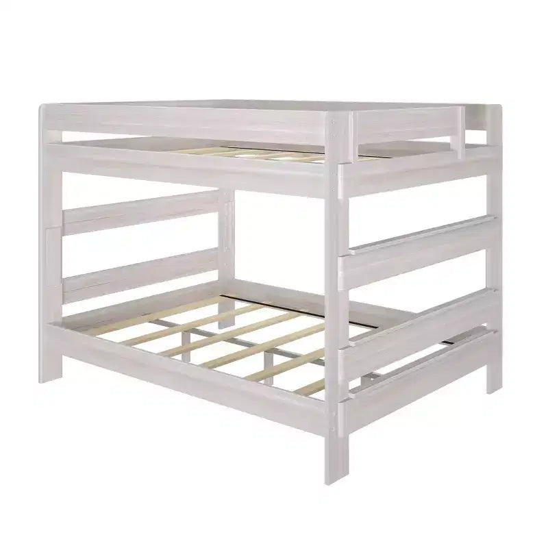Lit superposé Queen sur Queen pour adultes en bois massif Plank+Beam style ferme