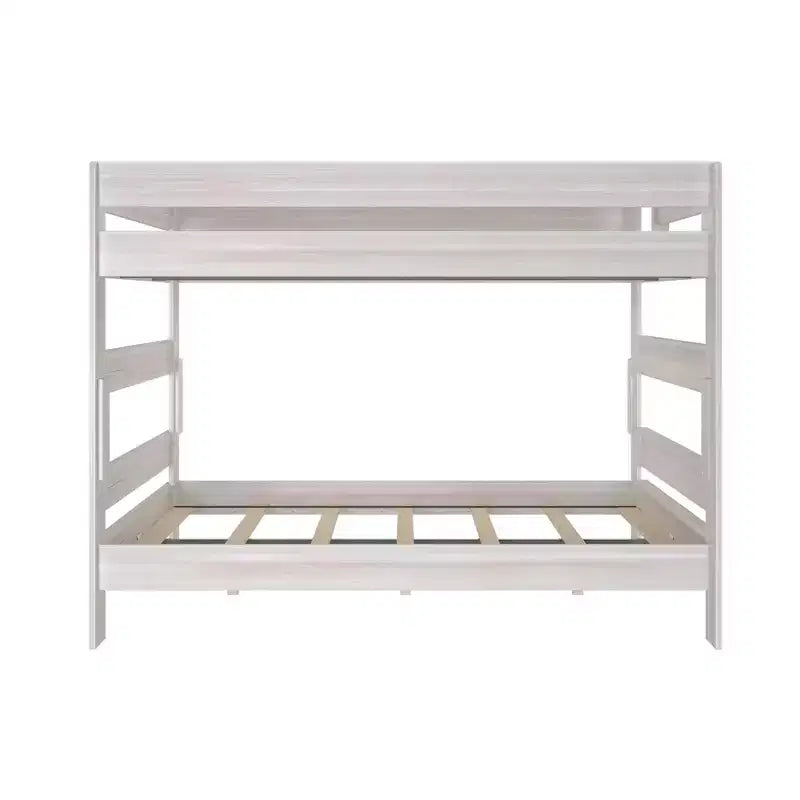 Lit superposé Queen sur Queen pour adultes en bois massif Plank+Beam style ferme