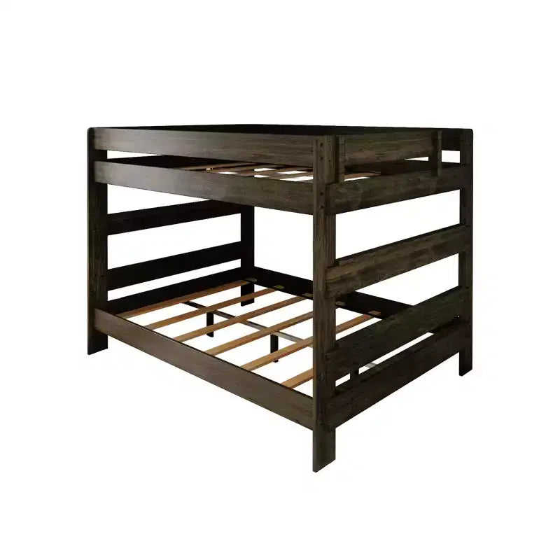 Lit superposé Queen sur Queen pour adultes en bois massif Plank+Beam style ferme