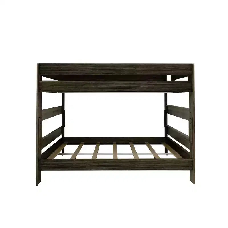 Lit superposé Queen sur Queen pour adultes en bois massif Plank+Beam style ferme