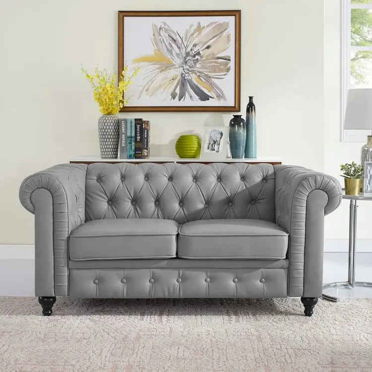 Canapé deux places Emery Chesterfield, Confort luxueux pour salons douillets, Canapé moderne milieu de siècle, Élégance et Sérénité