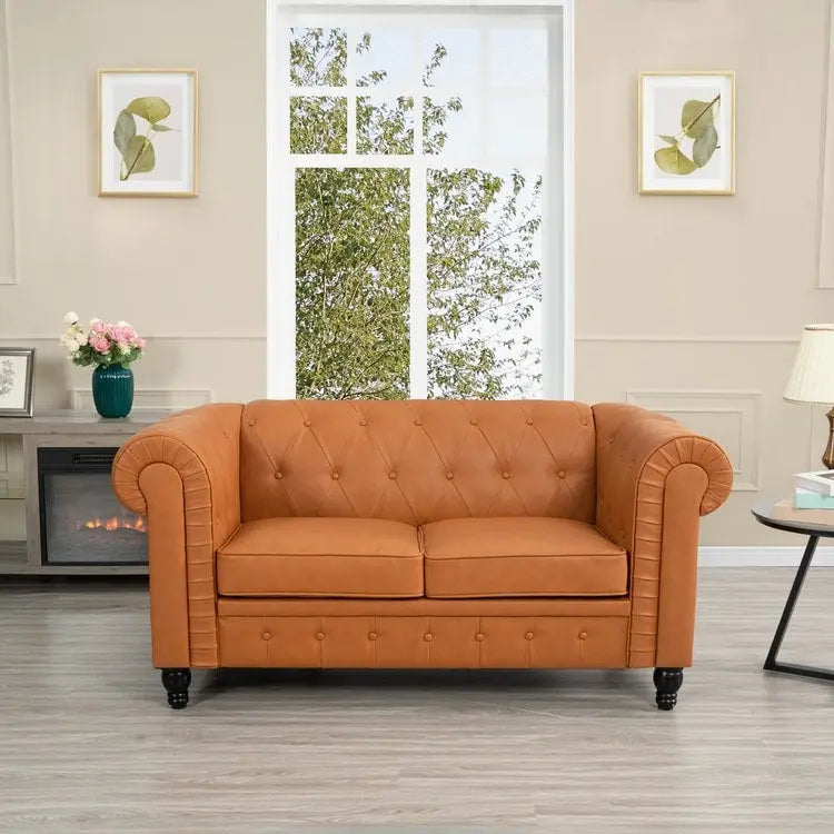 Canapé deux places Emery Chesterfield, Confort luxueux pour salons douillets, Canapé moderne milieu de siècle, Élégance et Sérénité