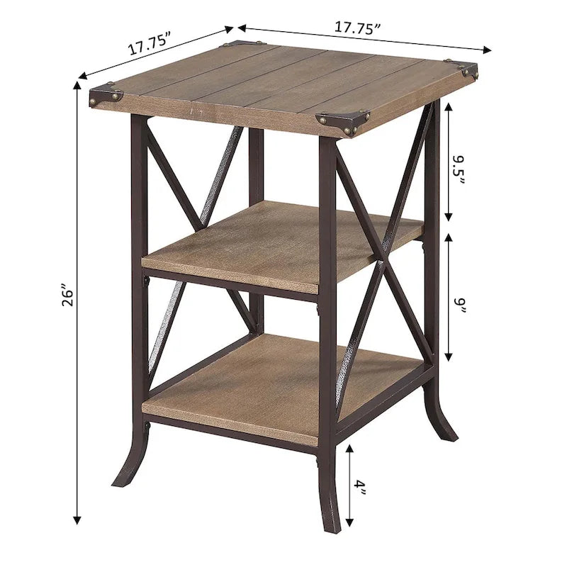 Table d'appoint Brookline avec étagères de Convenience Concepts