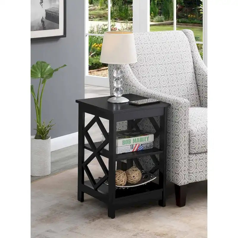 Table d'appoint Diamond avec étagères Convenience Concepts