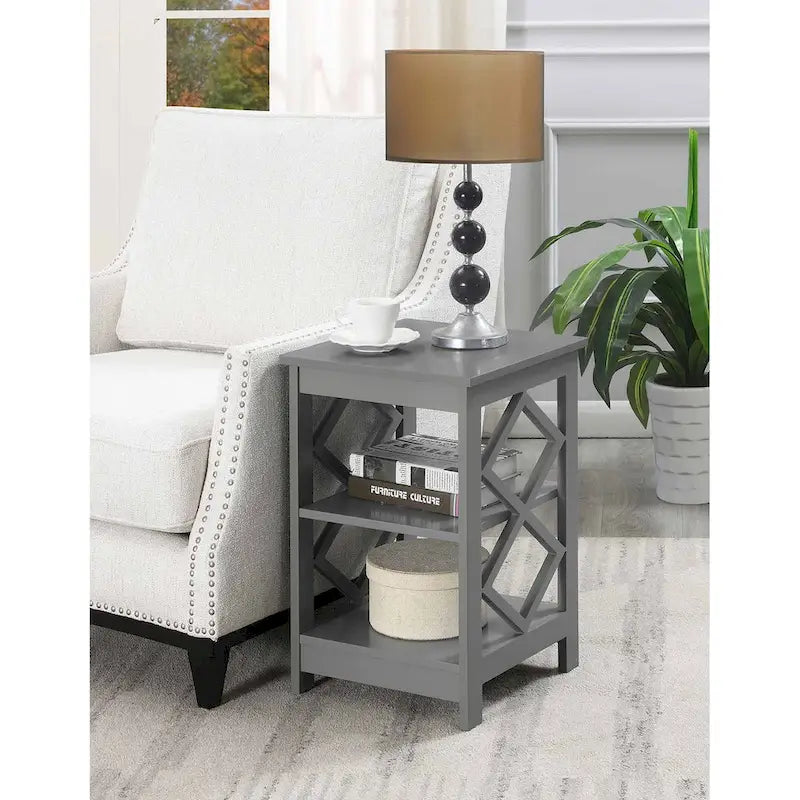 Table d'appoint Diamond avec étagères Convenience Concepts