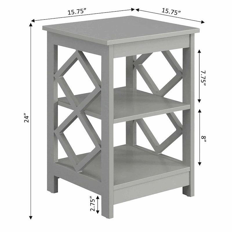 Table d'appoint Diamond avec étagères Convenience Concepts