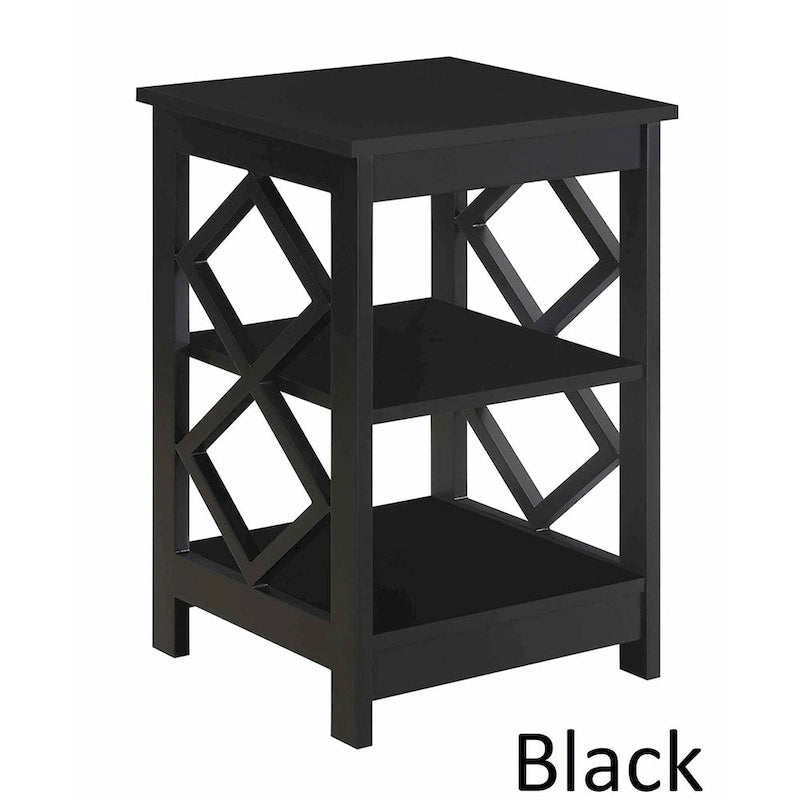 Table d'appoint Diamond avec étagères Convenience Concepts