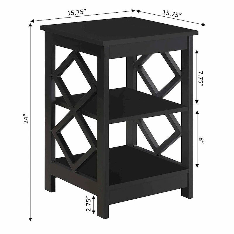 Table d'appoint Diamond avec étagères Convenience Concepts