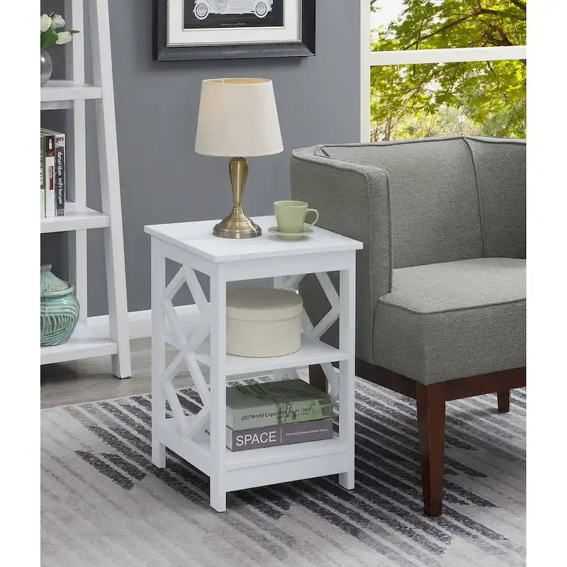 Table d'appoint Diamond avec étagères Convenience Concepts