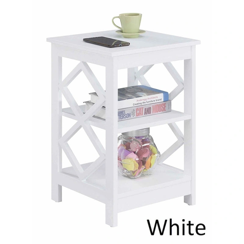 Table d'appoint Diamond avec étagères Convenience Concepts