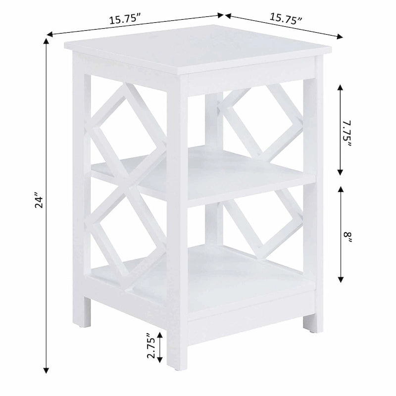 Table d'appoint Diamond avec étagères Convenience Concepts