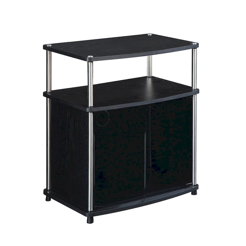 Meuble TV Designs2Go de Convenience Concepts, 66 cm, avec armoire de rangement en verre noir et étagère