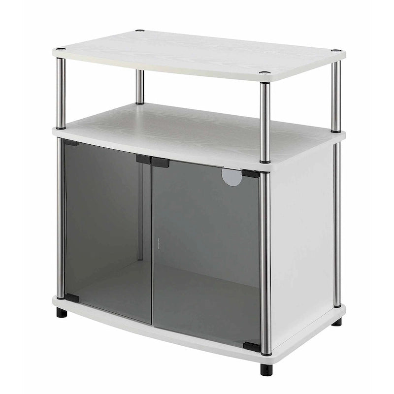 Meuble TV Designs2Go de Convenience Concepts, 66 cm, avec armoire de rangement en verre noir et étagère