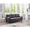 Canapé droit en similicuir à accoudoirs évasés Gallant 78 po L - 33L x 78W x 35H