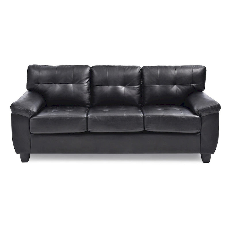 Canapé droit en similicuir à accoudoirs évasés Gallant 78 po L - 33L x 78W x 35H
