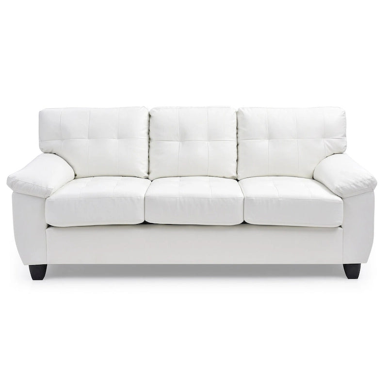 Canapé droit en similicuir à accoudoirs évasés Gallant 78 po L - 33L x 78W x 35H