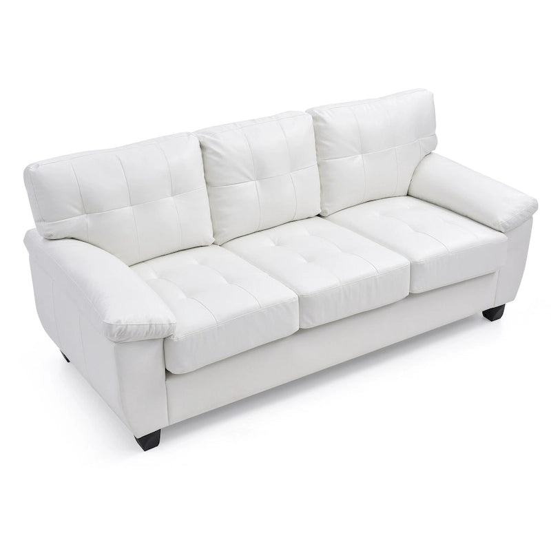 Canapé droit en similicuir à accoudoirs évasés Gallant 78 po L - 33L x 78W x 35H