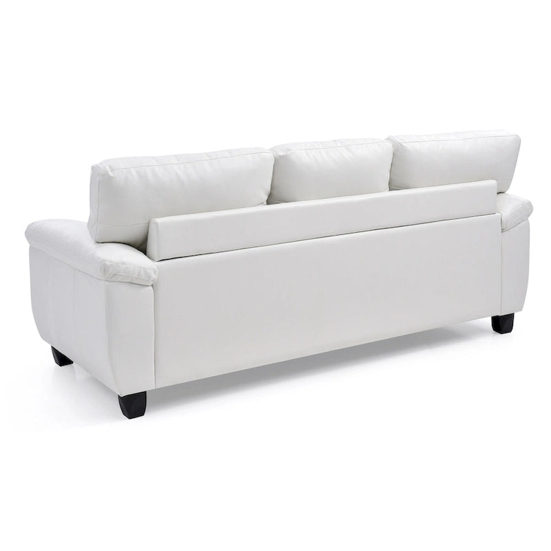 Canapé droit en similicuir à accoudoirs évasés Gallant 78 po L - 33L x 78W x 35H