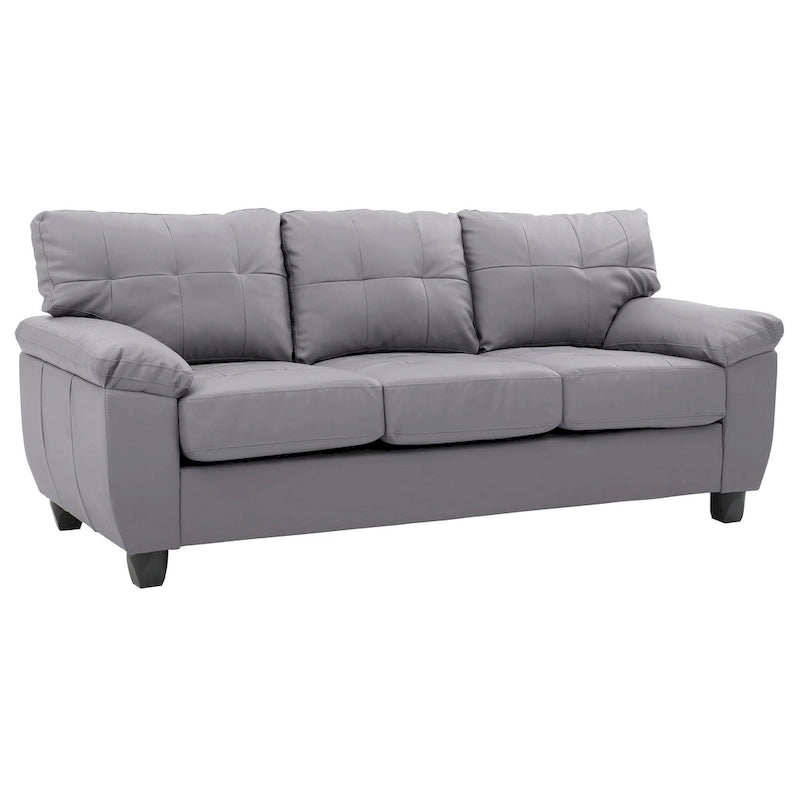 Canapé droit en similicuir à accoudoirs évasés Gallant 78 po L - 33L x 78W x 35H