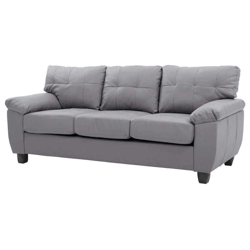 Canapé droit en similicuir à accoudoirs évasés Gallant 78 po L - 33L x 78W x 35H