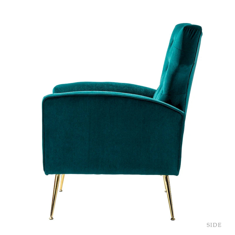 Chaise tuftée Abadiana Accent avec base en métal par HULALA HOME