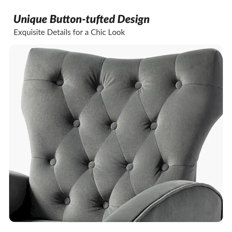 Chaise tuftée Abadiana Accent avec base en métal par HULALA HOME
