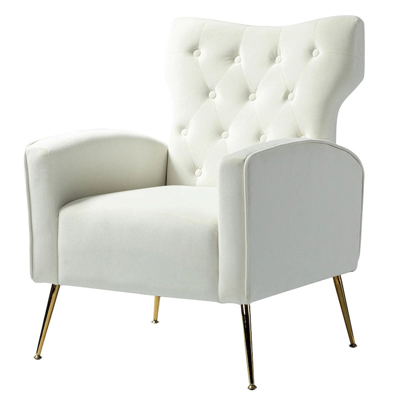 Chaise tuftée Abadiana Accent avec base en métal par HULALA HOME