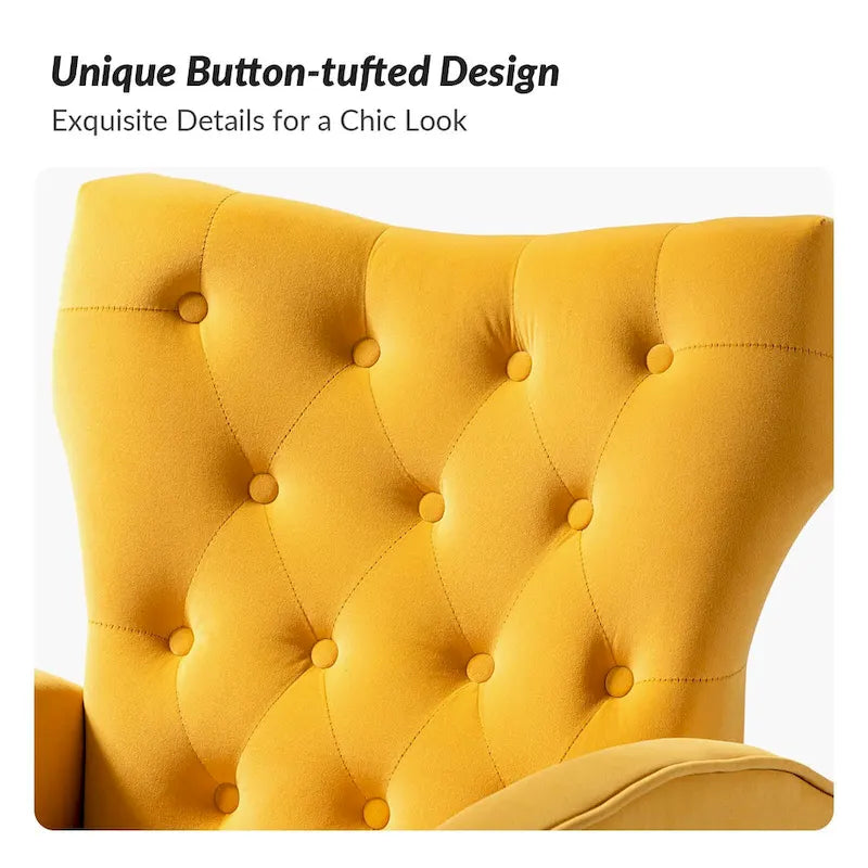 Chaise tuftée Abadiana Accent avec base en métal par HULALA HOME