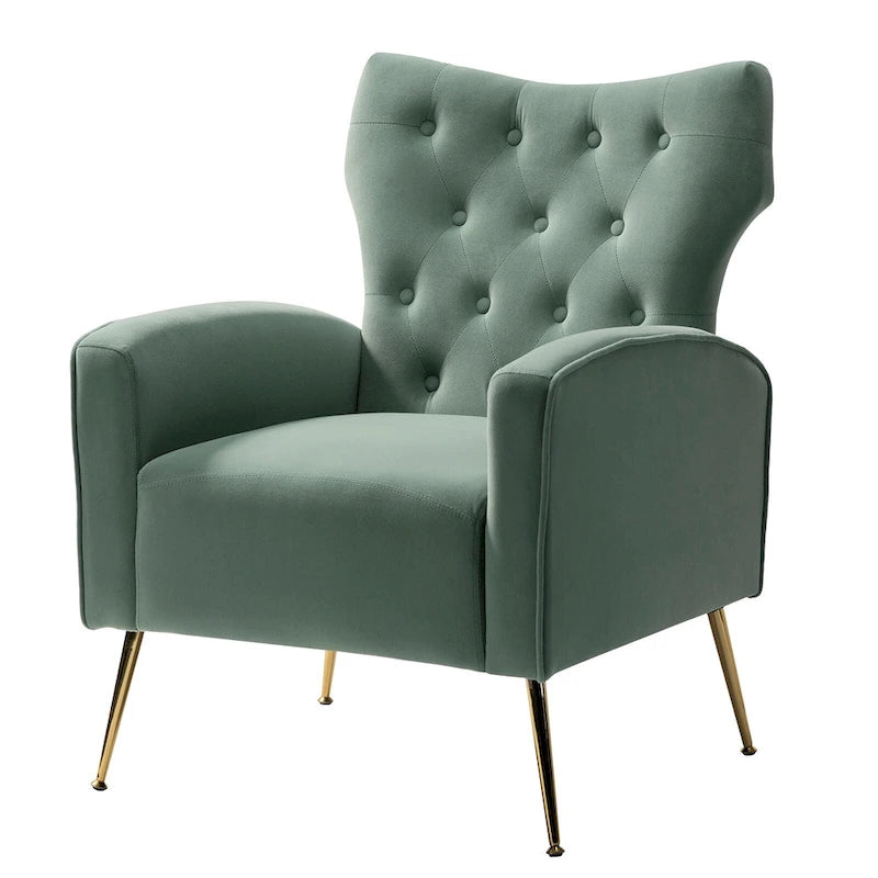 Chaise tuftée Abadiana Accent avec base en métal par HULALA HOME