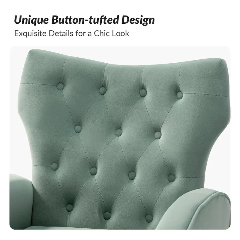 Chaise tuftée Abadiana Accent avec base en métal par HULALA HOME