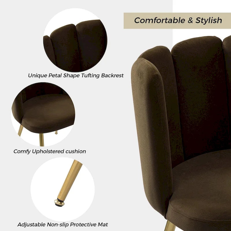 Chaise d'appoint Anjela avec dossier capitonné