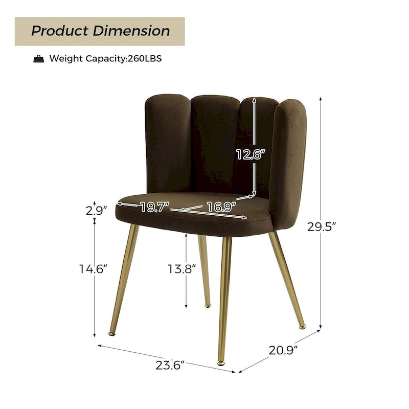 Chaise d'appoint Anjela avec dossier capitonné
