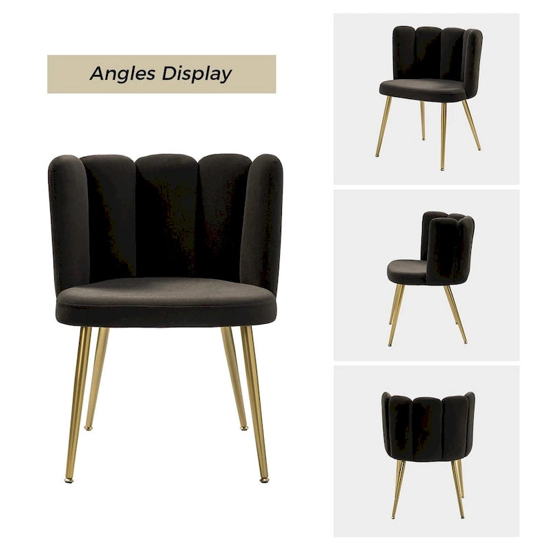 Chaise d'appoint Anjela avec dossier capitonné