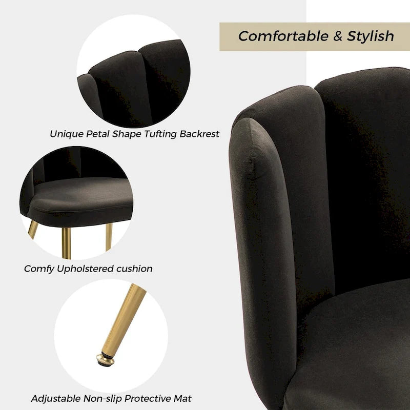 Chaise d'appoint Anjela avec dossier capitonné