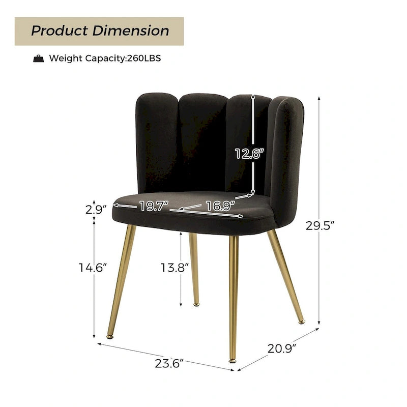 Chaise d'appoint Anjela avec dossier capitonné