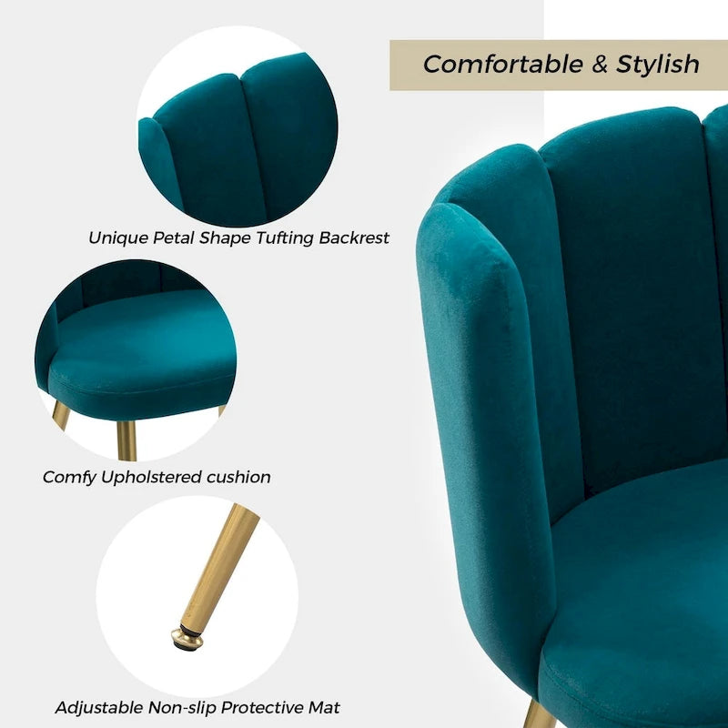 Chaise d'appoint Anjela avec dossier capitonné