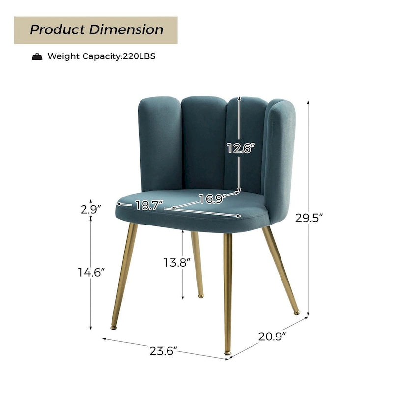 Chaise d'appoint Anjela avec dossier capitonné